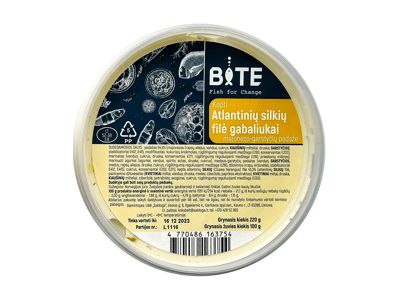 Kepti atl. silkių filė gab. majonezo ir garstyčių pad. BITE, 220 g