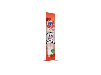 Šiaudeliai pienui MILKY SIP, braškių skonio, 30 g