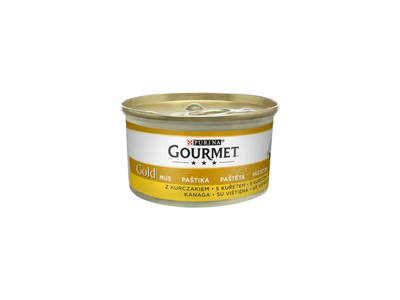 Konserv. kačių ėdalas GOURMET GOLD vištienos putėsiai, 85 g