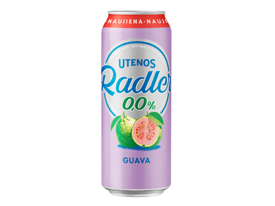 Nealkoholinis alaus kokteilis UTENOS Radler, Guava, 0% 0,5 l, skardinė