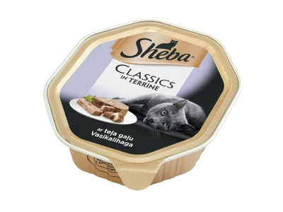 Konservuotas ėdalas katėms SHEBA TRAY, su veršiena, 85g