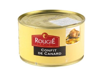 Ančių šlaunelių confit ROUGIE, su ančių riebalais, skardinėje, 4 - 5 vnt, 1,35 kg