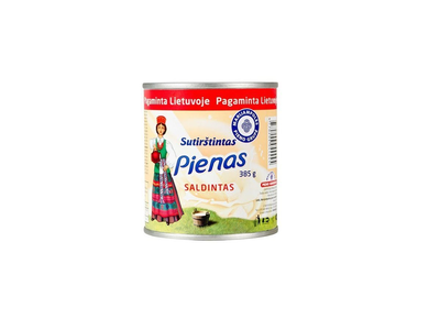 Saldintas sutirštintas pienas LIETUVAITĖ, 385 g