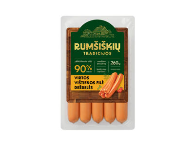 Virtos vištienos filė dešrelės RUMŠIŠKIŲ TRADICIJOS, aukščiausia rūšis, 260 g