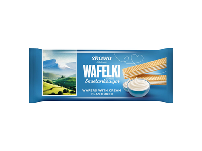 Vafliai SKAWA su grietininiu įdaru, 80 g