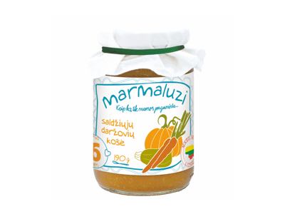 Saldžiųjų daržovių košė MARMALUZI (nuo 6 mėn.), 190 g