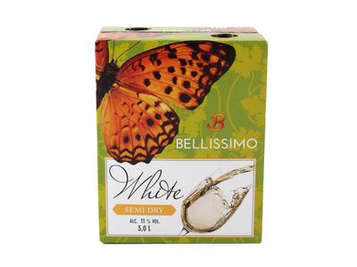Baltasis pusiau sausas vynas BELLISSIMO, 3 l