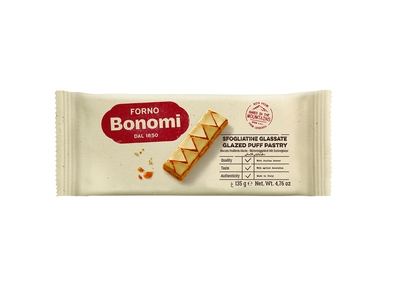 Sluoksniuotos tešlos sausainiai FORNO BONOMI, glaistyti, 135 g
