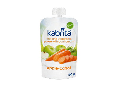 Tyrelė KABRITA su ožkų pienu,obuol. ir mork.,nuo 6 mėn.,100g, 100 g
