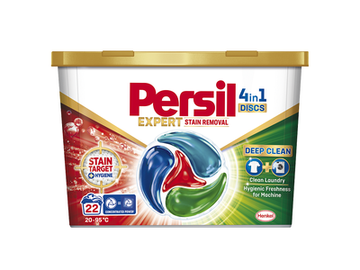 Skalbimo kapsulės PERSIL DISCS Stain Removal, 22 skalbimai, 400 g