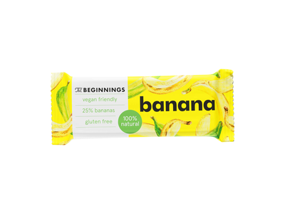 Veganiškas batonėlis THE BEGINNINGS su bananais, 40 g