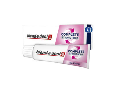 Fiksuojamasis dantų protezų kremas BLEND A DENT Complete Strong Hold, No Flavor, 47 g