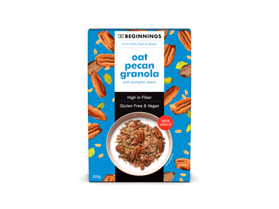 Avižų granola BEGGININGS su karijomis, 200 g