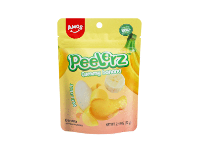 Guminukai  AMOS PEELERZ, bananų skonio, 65 g
