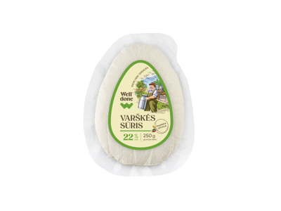 Varškės sūris WELL DONE, 22 % rieb., 250 g