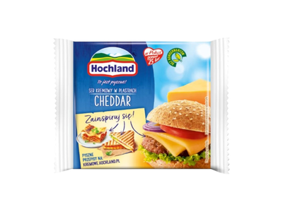 HOCHLAND Cheddar lydytas sūris riekelėmis, 130 g