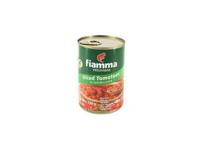 Konservuoti pomidorai FIAMMA VESUVIANA, pjaustyti, 400 g
