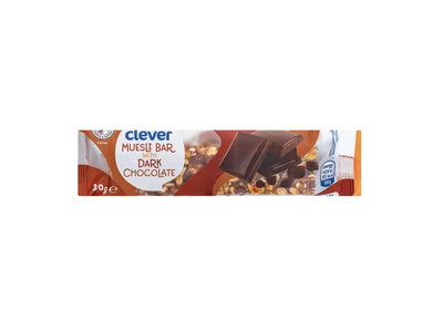 Avižinis batonėlis su juoduoju šokoladu CLEVER, 30 g