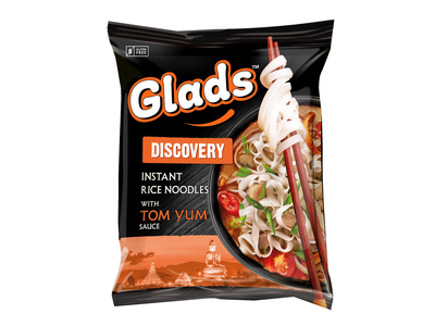 Ryžių makaronai GLADS Tom Yum skonio, 65 g