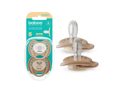 Silikon. simetr.čiulptukas BABOO CALMY AU NATURALE (0+ mėn.), 2 vnt.