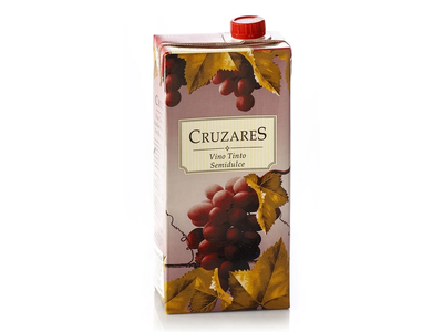 Pusiau saldus raudonasis vynas CRUZARES TINTO (10,5%), 1 l
