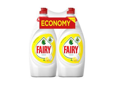 Indų ploviklis FAIRY Lemon, 2X900 ml