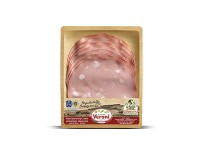 Virta itališka dešra VERONI MORTADELLA Bologna P.G.I, griežinėliai, 110 g