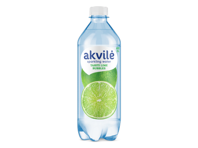 Stalo vanduo AKVILĖ, su žaliosios citrinos aromatu, gazuotas, 0,6 l