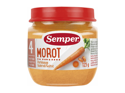 Morkų tyrelė SEMPER, nuo 5 mėn., 125 g