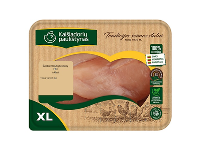 Šviežia viščiukų broilerių filė KAIŠIADORIŲ PAUKŠTYNAS, be odos, A klasė, ~1 kg