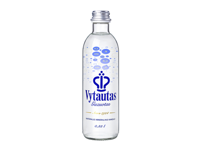 Natūralus mineralinis vanduo VYTAUTAS, gazuotas, stiklinėje taroje, 0,33L.