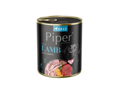 Šunų ėdalas PIPER su ėriena ir morkom., 800 g