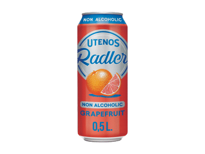 Nealkoholinis UTENOS alaus kokteilis RADLER, greipfrutų sk., 500 ml