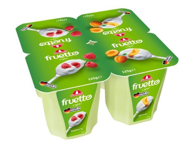 Rauginto pieno desertas FRUETTO LIGHT, su abrikosais ir avietėmis, 125 g 0,2 % rieb.