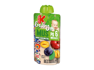 Obuolių ir slyvų tyrelė su vitaminu C nuo 6 mėn. , Kubuš baby, 120g 