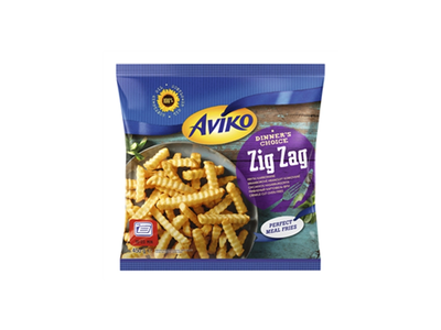 Šaldytos apkeptos banguotos bulvių lazdelės AVIKO ZIG ZAG, 450 g