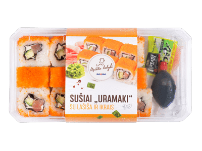 Sušiai URAMAKI su sūdyta lašiša ir ikrais, 280 g