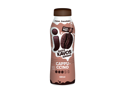 Pieno ir kavos gėrimas CAPPUCCINO, 0,05 % rieb., sterilizuotas, 450 ml