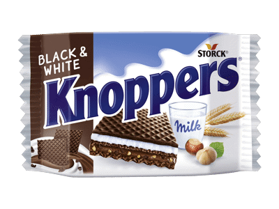 Vaflinis batonėlis KNOPPERS BLACK & WHITE, 25 g