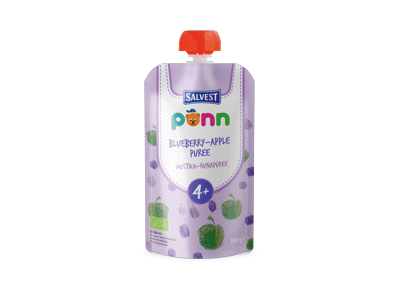 Ekologiška mėlynių ir obuolių tyrelė PONN (nuo 4 mėn.), 100 g
