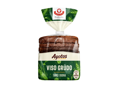 AGOTOS viso grūdo tamsi duona su raugu, 300 g