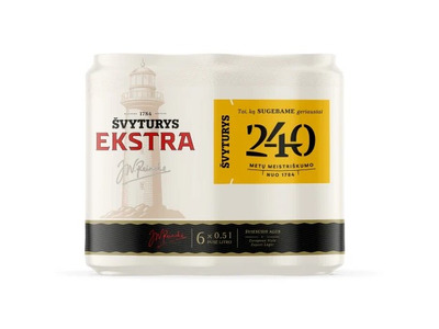 Alus ŠVYTURYS Ekstra, 5,2%, 6 x 0,5 l, skardinė