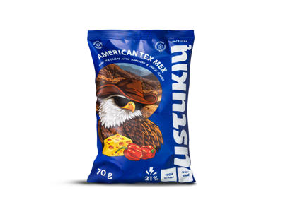 USTUKIŲ traškučiai, aitriųjų paprikų ir sūrio skonio, 70 g