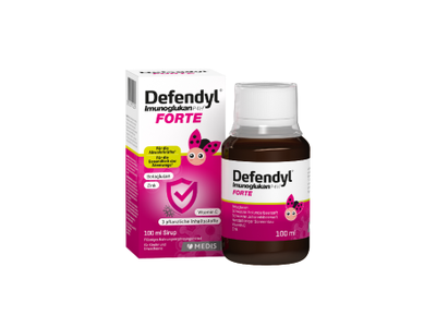 DEFENDYL-IMUNOGLUKAN P4H FORTE JUNIOR, serbentų skonio, nuo 3 m., 100 ml
