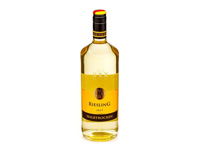 Baltasis pusiau sausas vynas iš vokietijos su saugoma geografine nuoroda HXM RIESLING HALBTROCKEN 11,5%, 1 l