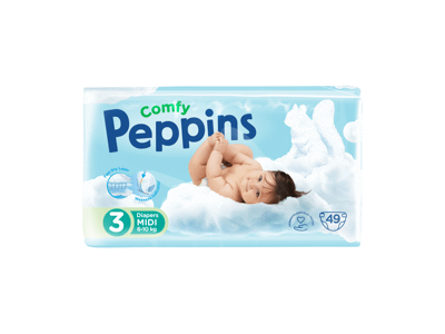 Sauskelnės PEPPINS COMFY 3, 6-10 kg, 49 vnt.