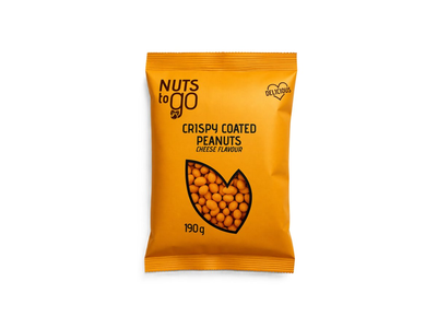 Žemės riešutai NUTS TO GO, trašk. apvalk. sūrio sk., 190 g