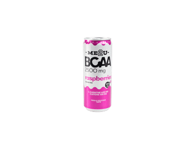 Energinis gėrimas ME2U BCAA, aviečių skonio, 330 ml