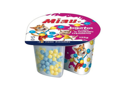 Jogurtas MIAU su vanile ir tr. rutul., 5,0% r., 125 g