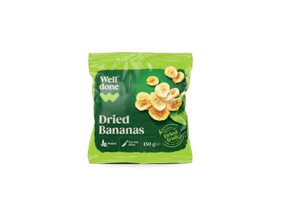 Džiovinti bananai WELL DONE, 150 g